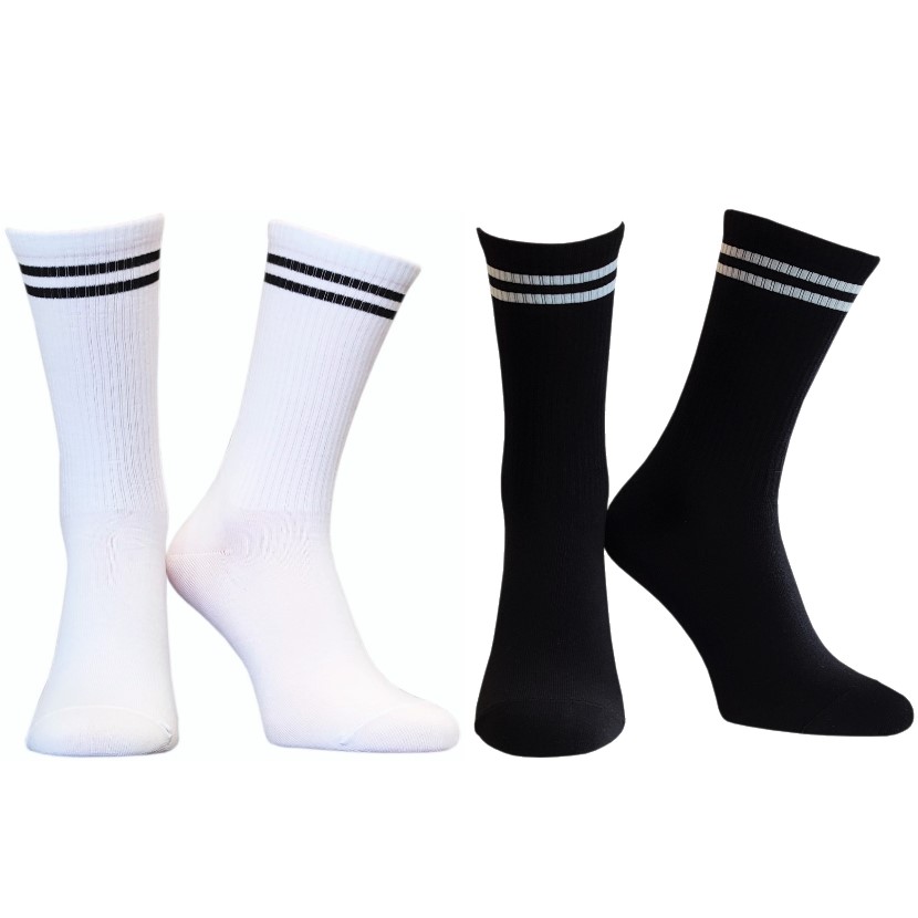 4. Skarpetki Bawełniane Długie z Paskami