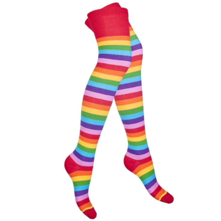 27. Zakolanówki Bawełniane w Kolorowe Paski