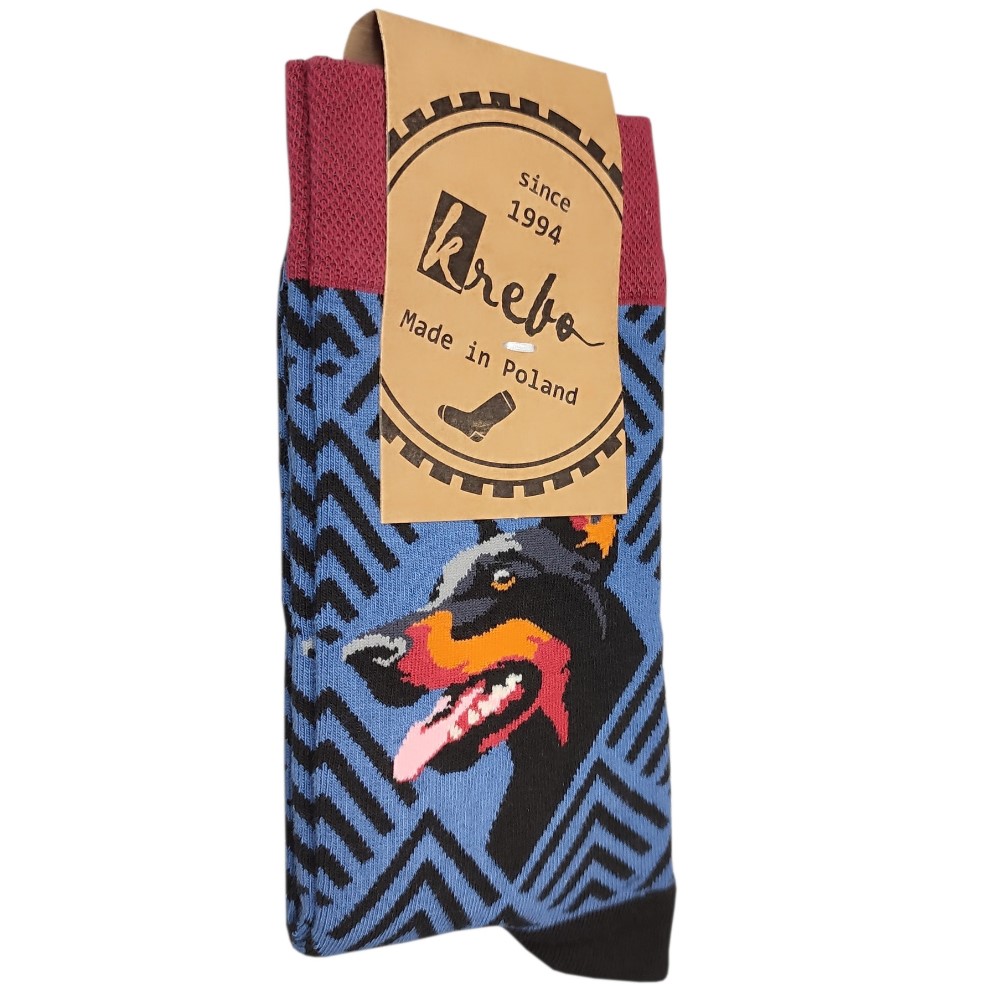 397.- Skarpety Bawełniane z Psem Doberman