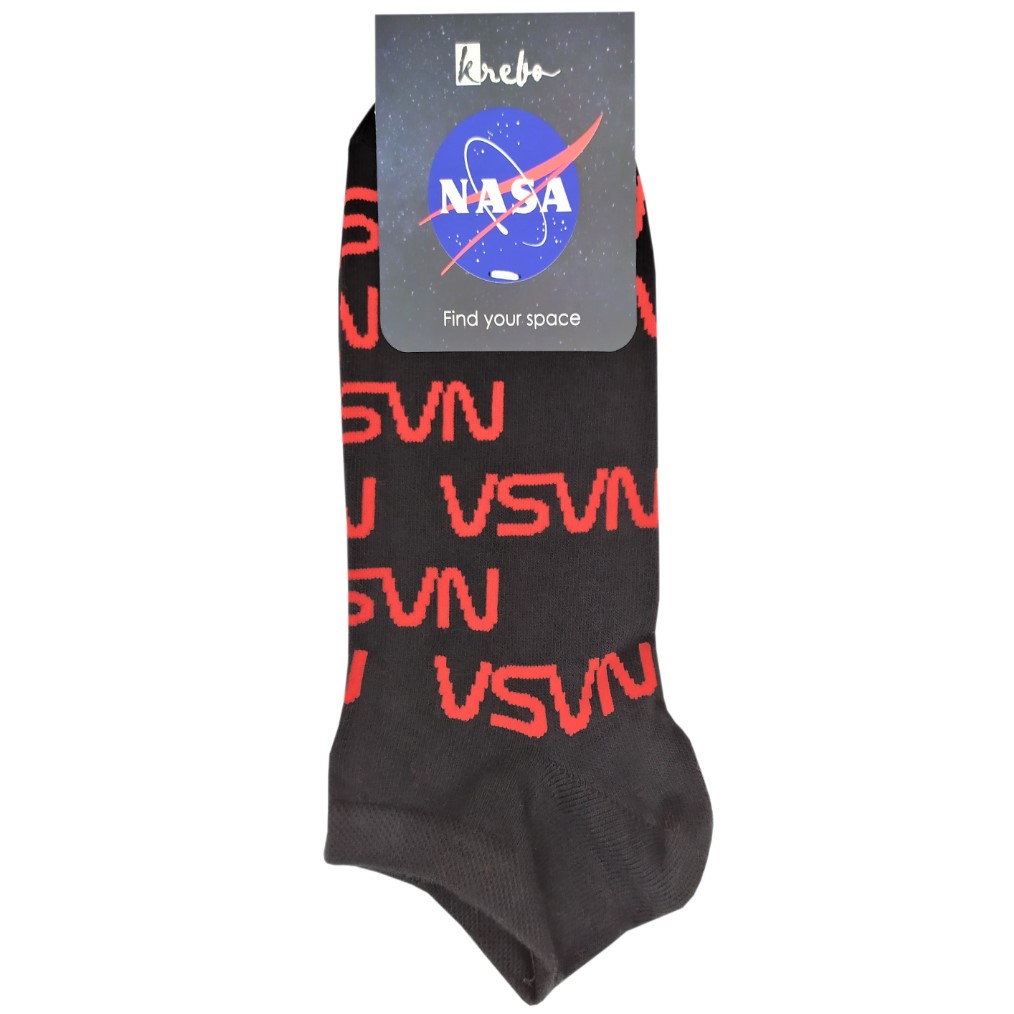 65.- Czarne Stopki z Czerwonym Napisem NASA