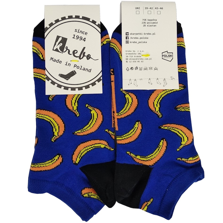 50.- Stopki Bawełniane Wzorzyste w Banany